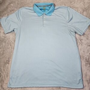 Faldo Polo Shirt Mens XL Blue Chevron Golf‎ Performance Short Sleeve Lightweight